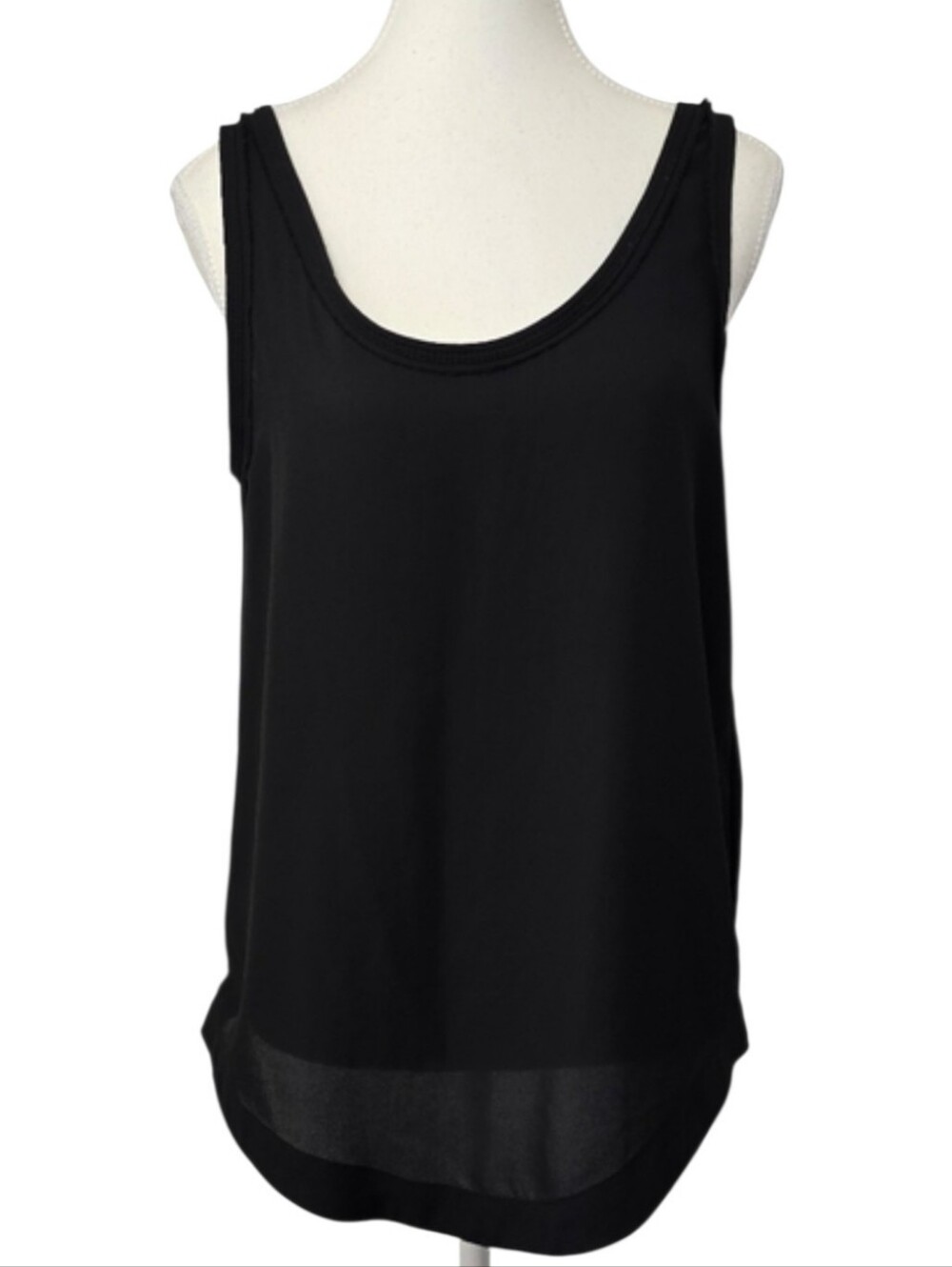 Zara Women’s Black Scoop Neck Flowy Lightweight Tank Top Size Small Minimalist